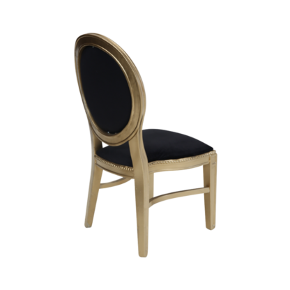 כיסא מקאו זהב ריפוד שחור