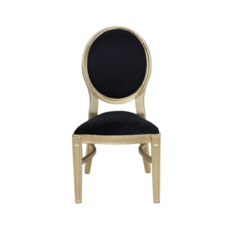 כיסא מקאו זהב ריפוד שחור