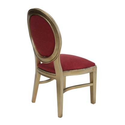 כיסא מקאו זהב ריפוד בורדו