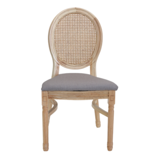כיסא מקאו טבעי רשת ריפוד אפור בהיר