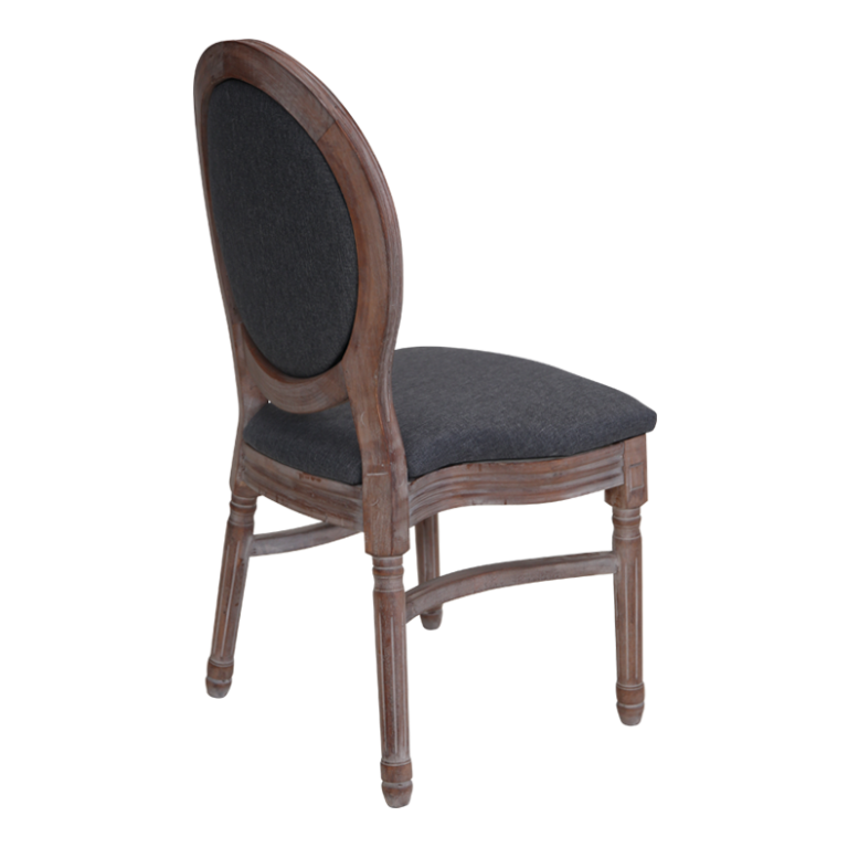 כיסא מקאו טבעי ריפוד שחור