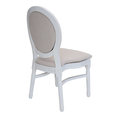 כיסא מקאו לבן ריפוד פישטן