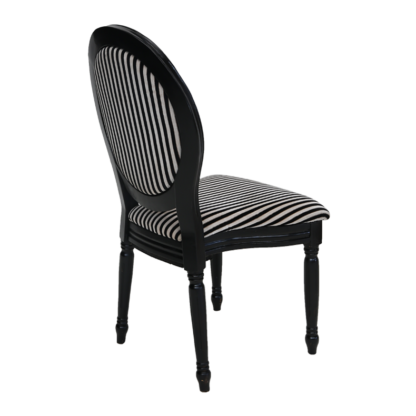 כיסא מקאו שחור ריפוד פסים שחור / לבן