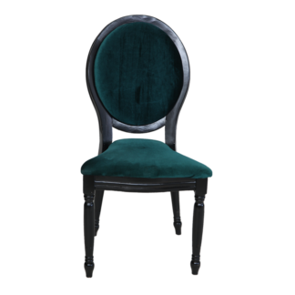 כיסא מקאו שחור ריפוד ירוק