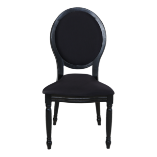 כיסא מקאו שחור ריפוד שחור
